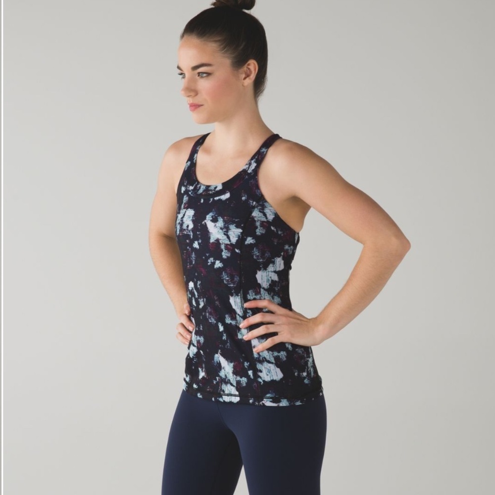 Lululemon Enhearten Tank Static Blossom Multi Sz8 EUC